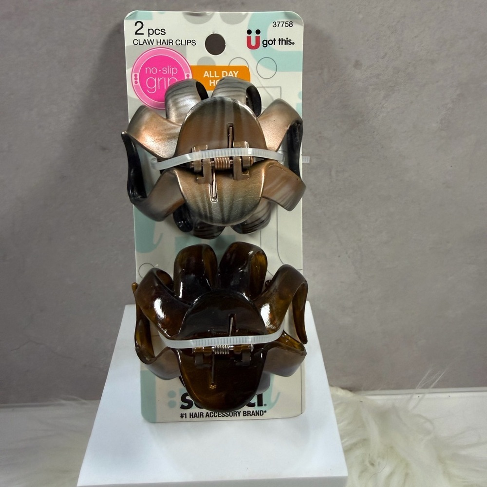 🩷5/$10🩷 2-Pack Claw Hair Clips - Brown Tortoise and Bronze